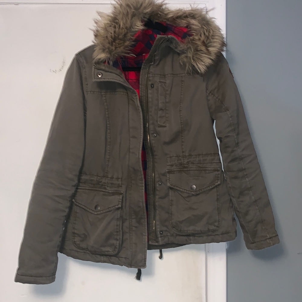 Green hollister utility jacket